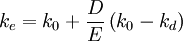 k_e =k_0+ \frac{D}{E}\left( {k_0 - k_d } \right)
