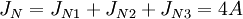 J_N  = J_{N1}  + J_{N2}  + J_{N3}  = 4A \,