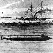 The 1862 Alligator, first submarine of the US Navy, was developed in conjunction with the French