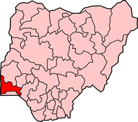 موقع ولاية اوگون في نيجريا