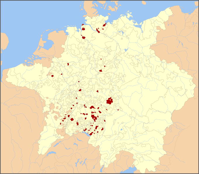 ملف:Holy Roman Empire 1648 Imperial cities.png
