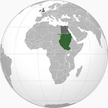الأخضر: السودان المصري البريطاني الأخضر الفاتح: تنازل عنها إلى ليبيا الإيطالية في 1919 الرمادي الداكن: مصر والمملكة المتحدة