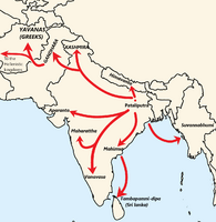 Map of the Buddhist missions during the reign of Ashoka.