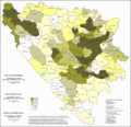 Share of Bosniaks in Bosnia and Herzegovina by municipalities in 2013