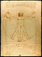 Detail from Leonardo da Vinci's "Vitruvian Man"