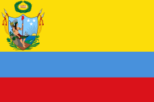(1819) The flag of Gran Colombia, which won independence from Spain, then broke into three countries (Colombia, Venezuela and Ecuador) in 1830.