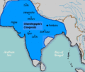 Chandragupta extended the borders of the empire southward into the Deccan Plateau حوالي 300 BC.[84]