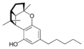 Chemical structure of cannabicyclol.