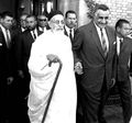استقبال الملك الليبى ادريس السنوسى الاول لحضور مؤتمر القمة العربى المنعقد بالقاهرة، 2 سبتمبر 1964
