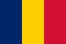 Flag of Chad (1959). The color yellow here represents the sun and the desert in the north of the country. This flag is identical to that of Romania, except that it uses a slightly darker indigo blue rather than cobalt blue.