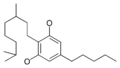 Chemical structure of the CBG-type cyclization of cannabinoids.