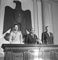 عبد الناصر والرئيس الليبى معمر القذافي في مجلس الأمة، 11 يونيو 1970