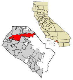 موقع أناهايم في مقاطعة أورانج، كاليفورنيا.