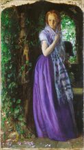 In England, pre-Raphaelite painters like Arthur Hughes were particularly enchanted by purple and violet. This is April Love (1856).