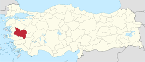 موقع محافظة مانيسا في تركيا