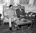 استقبال الرئيس الليبى معمر القذافي بالقاهرة لبحث مأساة الأردن، 10 يونيو 1970