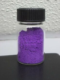 Manganese violet, a popular inorganic pigment.