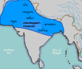 وسع چاندراگوپتا حدود الامبراطورية المورية باتجاه بلاد فارس السلوقية بعد هزيمة سلوقس حوالي 305 ق.م.[83]