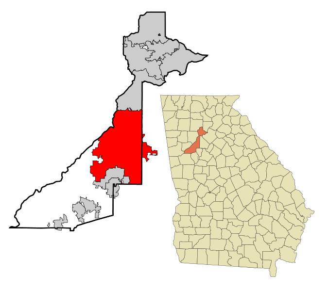 ملف:Fulton County Georgia Incorporated and Unincorporated areas Atlanta Highlighted.svg