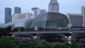 Domed black building with bumps reminiscent of those on a Durian