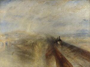 Rain, Steam and Speed – The Great Western Railway. (1844). British painter J. M. W. Turner used yellow clouds to create a mood, the way romantic composers of the time used music.