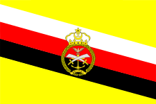 Flag of Brunei (1956). In Southeast Asia yellow is the color of royalty. it is the color of the Sultan of Brunei, and also appears on the flag of Thailand and of Malaysia.