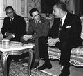 حفل عشاء لعبد الناصر و معمر القذافى رئيس ليبيا و جعفر نميرى رئيس السودان، 25 ديسمبر 1969]
