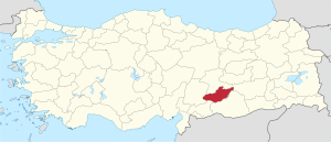 موقع محافظة أدي‌يمن في تركيا