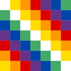 Wiphala emblem. Official variant flag of Bolivia since 2009