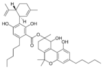 Chemical structure of cannabidiolic acid A cannabitriol ester.