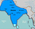 أشوكا الأكبر extended into Kalinga during the Kalinga War حوالي 265 ق.م.، and established superiority over the southern kingdoms.