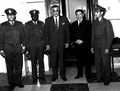استقبال الوفد الليبى برئاسة آدم الحواز وزير الدفاع و صالح ابو يصير وزير الوحدة والخارجية، 14 نوفمبر 1969