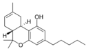 Chemical structure of Δ8-tetrahydrocannabinol.