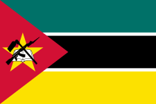 Flag of Mozambique (1983). The colors are those of the Marxist Liberation Front of Mozambique, or FRELIMO, which rules the country. Yellow represents the country's mineral wealth.