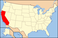 California's location in the الولايات المتحدة