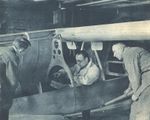 Opel RAK.1 aircraft in construction. In the cockpit is Fritz von Opel.