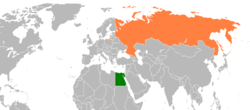Map indicating locations of Egypt and Russia
