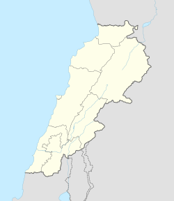 Map showing the location of Nabatieh within Lebanon