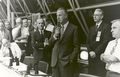 Vice President Spiro Agnew congratulates launch control after the launch