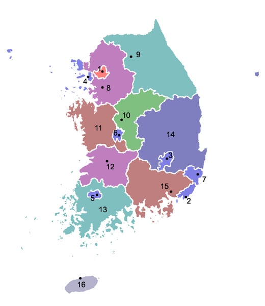 ملف:Provinces of South Korea.png