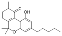 Chemical structure of 10-oxo-Δ6a10a-tetrahydrocannabinol.