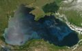 صورة توضح تلوث البحر الأسود بالطحالب - الساتل موديس