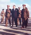 قائد الثورة الليبية القذافي يستقبل عبد الناصر وجعفر النميرى قائد الثورة السودانية بالمطار 27 ديسمبر 1969