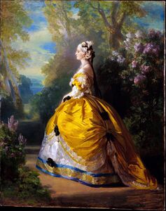 The Empress Eugenie dressed as Marie Antoinette, painted by Franz Winterhalter (1854)