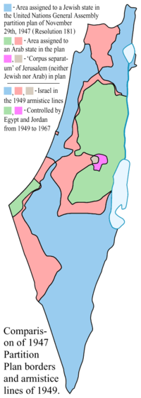 دبلوماسية ومعاهدات السلام الإسرائيلي العربي 200px-1947-UN-Partition-Plan-1949-Armistice-Comparison