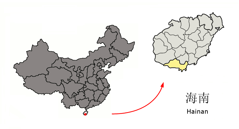 ملف:Location of Sanya Prefecture within Hainan (China).png