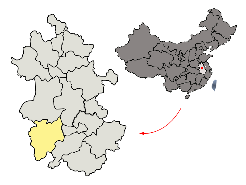 ملف:Location of Anqing Prefecture within Anhui (China).png