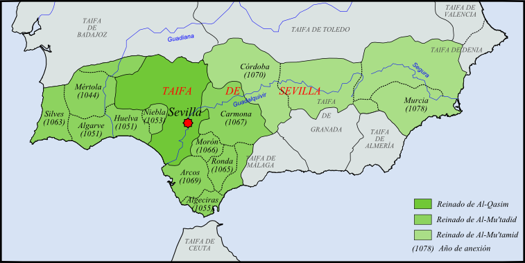 ملف:Reino de Sevilla s. XI.png