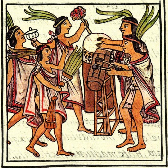ملف:Aztec drums, Florentine Codex..jpg