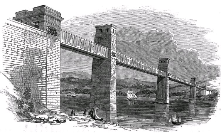 ملف:Britannia Bridge - circa 1852.jpg
